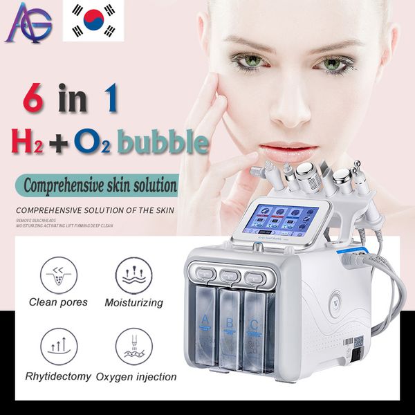 

6in1 h2-o2 hydra dermabrasion aqua peel rf bio-lifting spa facial hydro water microdermabrasion facial machine cold hammer oxygen spray