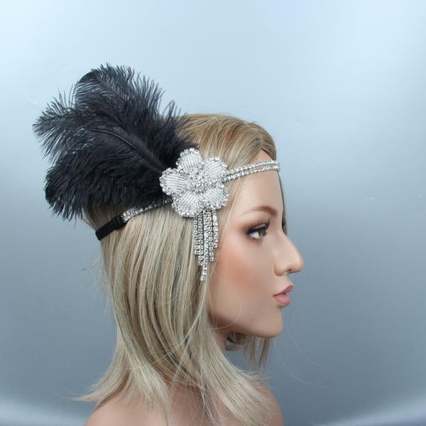 2020 1920s Flapper Headbands Great Gatsby Headpiece With Black