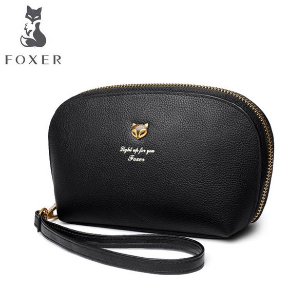 

foxer 2019 new women leatherbag designer multifunctional wrist mobile phone bag fashion leather women clutch bag