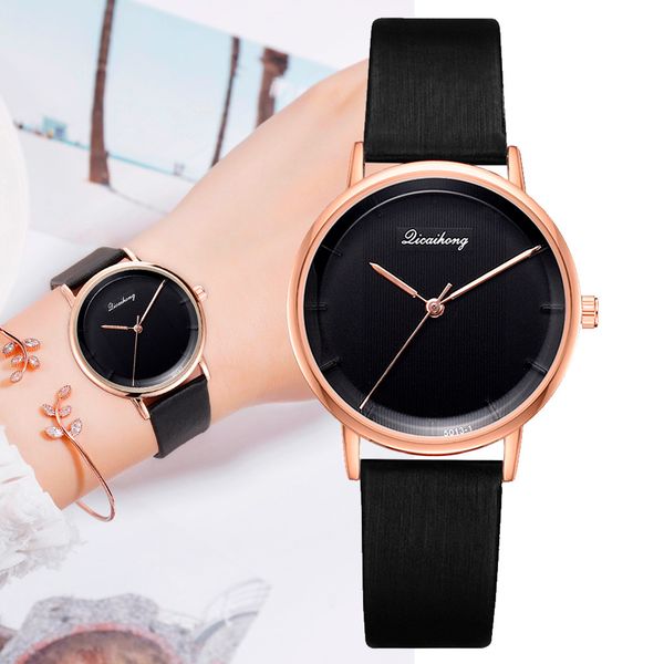 

woman's watch fashion simple quartz wristwatches sport leather band casual ladies watches women reloj mujer 2019 cc, Slivery;brown