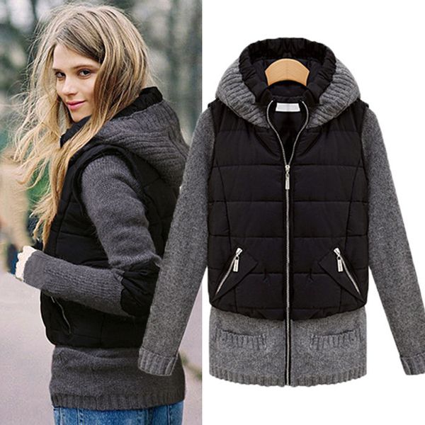 

2018 autumn new pattern down cotton-padded clothes cotton coat winter jacket women, Black