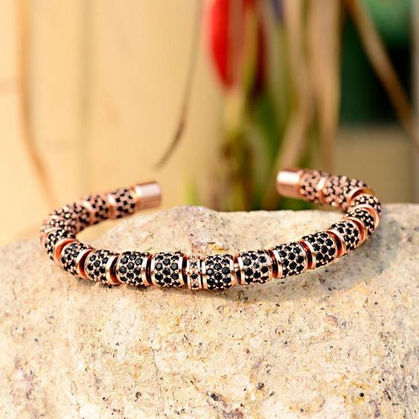 

fine jewelry full black zircon cz bead bangles for men fashion wristband