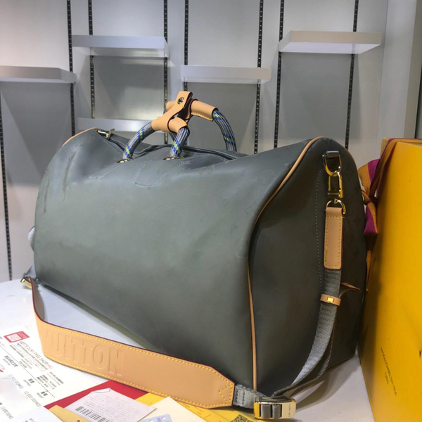 

осень зима дорожная сумка мужчины keepall 50 бренд натуральная кожа сумка через плечо totels для мужчин холст сумка m438585c47 #