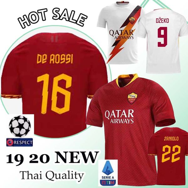 

Thailand ROMA DE ROSSI DZEKO ZANIOLO soccer jersey 2019 TOTTI PEROTTI jersey 19 20 football shirt 2020 roma Men+kids uniforms