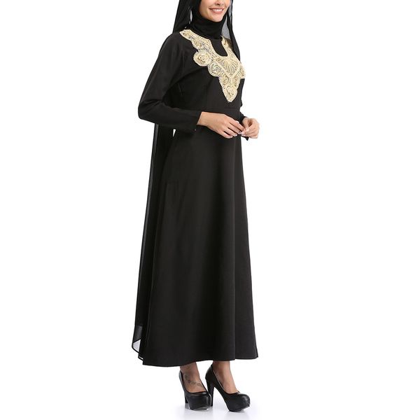 

muslim clothing women islamic pure color embroider plus size middle east long dress particular casual loose ladies dresses 4.12, Red