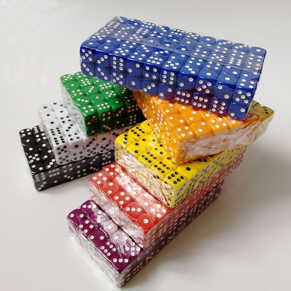 

new 10pcs portable dice set 16mm solid colorround corner dice 6 sided dices playing table games party family funny drinking dice