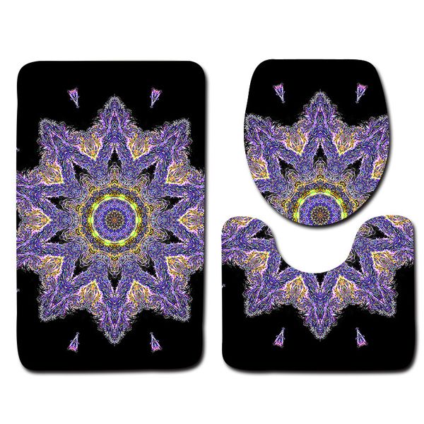 

honlaker coloured drawing or pattern bathroom toilet mats 3pcs/set toilet cover covers and floor mats bath mat rug
