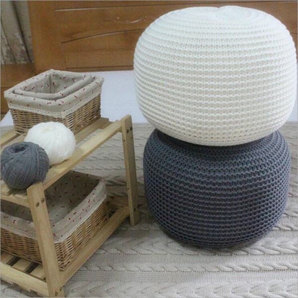 

new style knitted woolen round cushion decorative pillow round shape handmade knitted cushion bed sofa home decoration