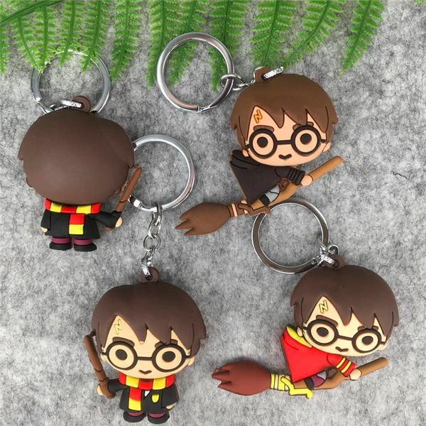 

lot new 10 pcs harry potter 3 style mix one sided rubber cell phone straps keyrings key chain charm pendants