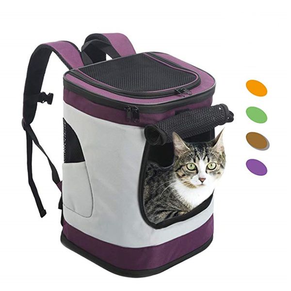 

pet cat carrying bag case breathable double shoulder backpack pet carrier airline travel bag for small cat and puppy dog