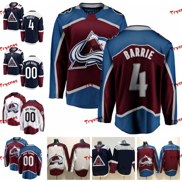 

2019 colorado avalanche tyson barrie mens stitched jerseys customize alternate blue home shirts 4 tyson barrie hockey jerseys s-xxxl, Black;red