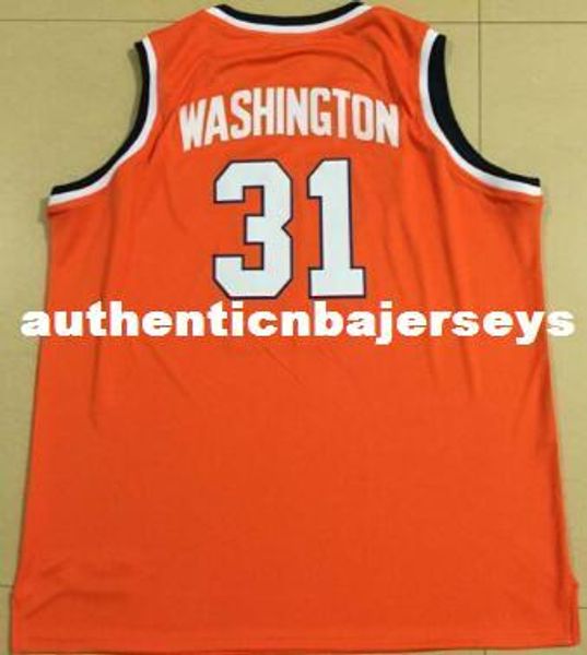 

#31 dwayne pearl washington embroidery jerseys orange white college throwbacks men's embroid jersey, Black;blue