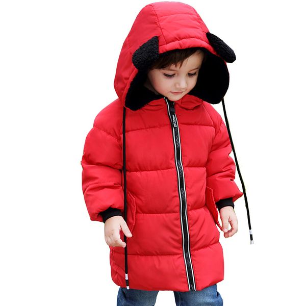 

baby girl clothes hooded kids jacket winter boy 2019 long coat down cotton warm girls outerwear casual children's coat, Blue;gray