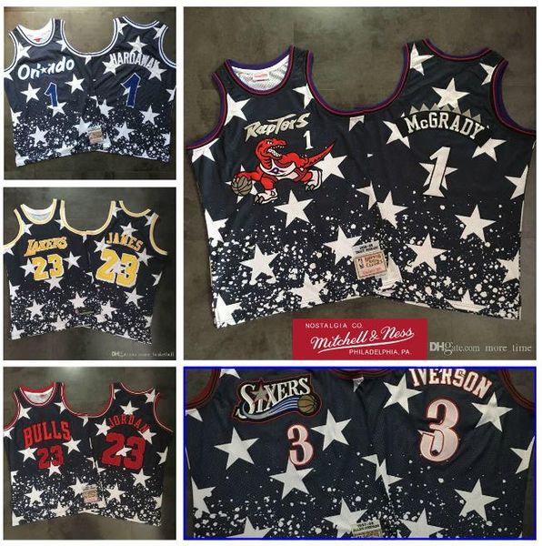 

2020 mens #1 mcgrady 1998-99 4th july swingman jersey retro mitchell & ness hardwoods classics hwc mesh basketball jersey authentic sho, Black