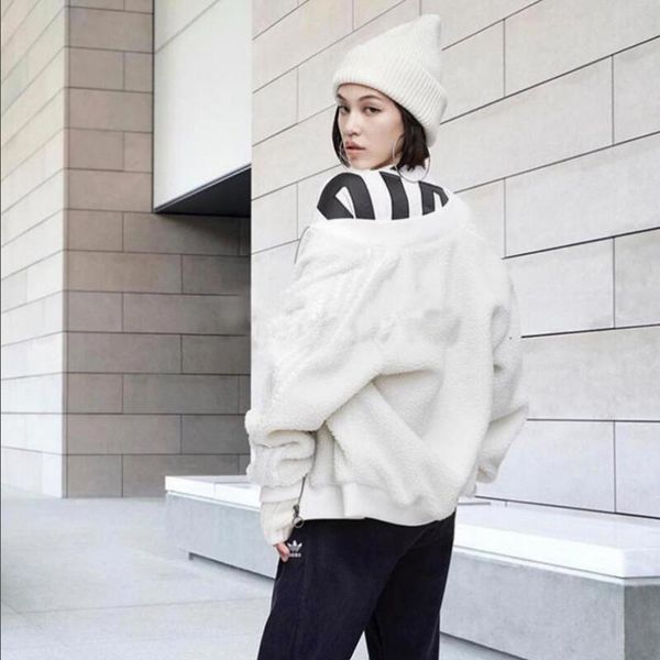 

adidas jacket adidas adidas adidas женская мода весна дизайн марка bomber jacket женщины полосатый короткие хлопка outwear пальто lamb куртк, Black;brown