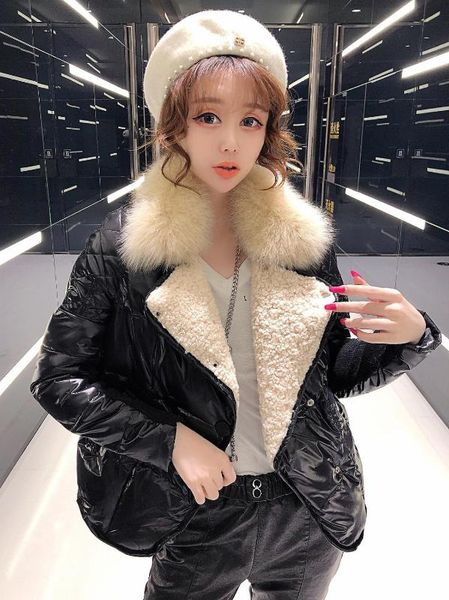 

winter women jacket girl winter parka fur jackets outwear lady jackets fashion coats m l 42-67kg to wear, Black