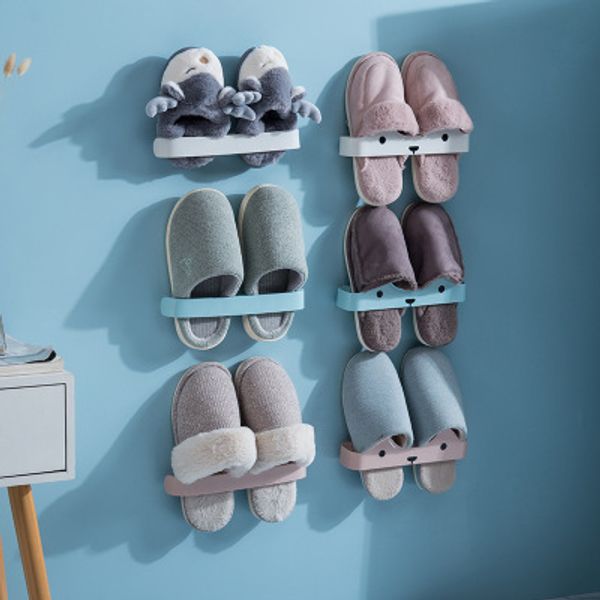 

3 pcs multifunctional bathroom slippers shelf wall mounted punchless towel rack bathroom door drain storage rack storage rack accessories