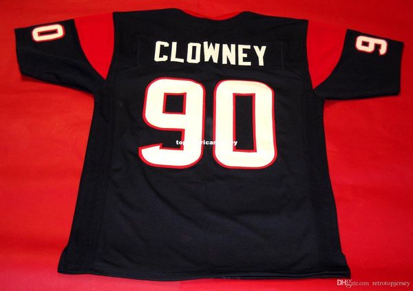 

retro #90 jadeveon clowney custom mitchell & ness jersey bule mens stitching s-5xl,6xl football jerseys running, Black;blue