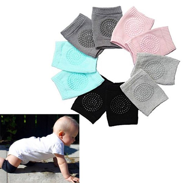 

baby toddlers knee pad safety crawling elbow infant baby leg warmer kneecap support anti slip protector, Black;gray