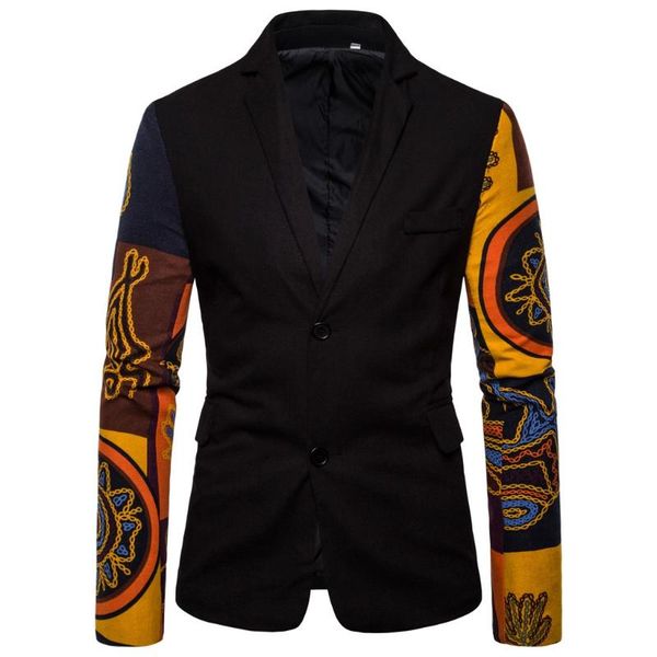 

mens casual vintage ethnic printed dress floral suit slim fit blazer jacket vintage ethnic print long sleeves custom suit#lr3, White;black