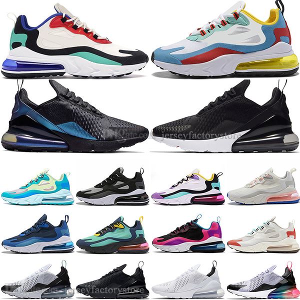 

With box new 270 react men running hoe bauhau optical beige triple black white teal men port de igner neaker fa hion women trainer