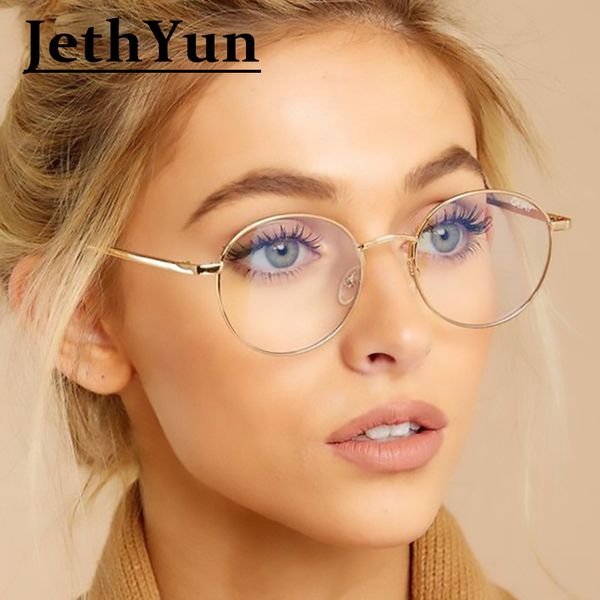 

classic round transparent glasses eyeglass frame for men women non prescription reading glasses frame vintage computer, Black
