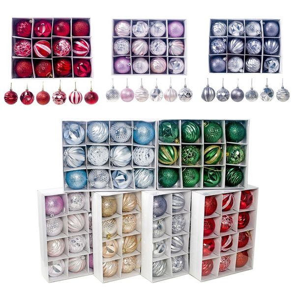 

12pcs house decorate christmas tree 6cm ball pendant diy christmas ornament hanging baubles decoration party supplies dropship