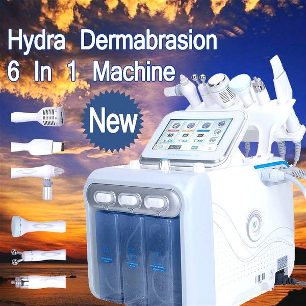 

самый продаваемый 6 в 1 aqua hydra facial water dermabrasion h2 o2 кислородный спрей с rf bio lifting spa facial skin deep cleansing machine