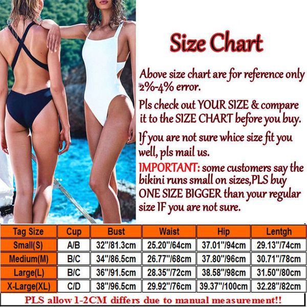 One Piece Swimsuit Size Chart