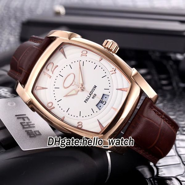 

new big date kalpa xl tonda white dial automatic men's watch leather strap rose gold case sport watches hello_watch, Slivery;brown