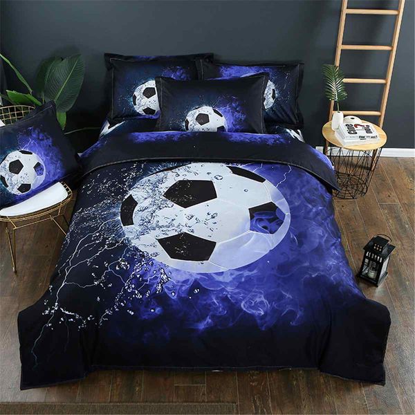 

pillow case 3d soccer football duvet king size sports printed quilt cover pillow case bedding set bedroom decor