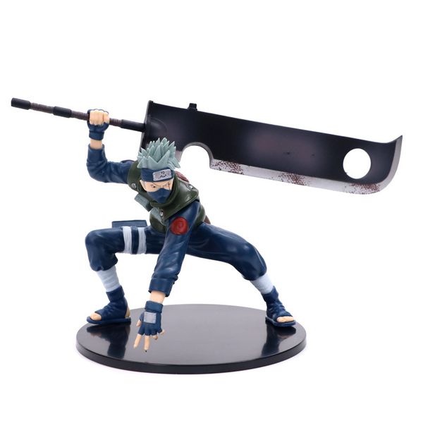 

fmrxk 14cm naruto kakashi sasuke pvc action figure with knife fighting anime puppets toy model desk collection for kids children t200321