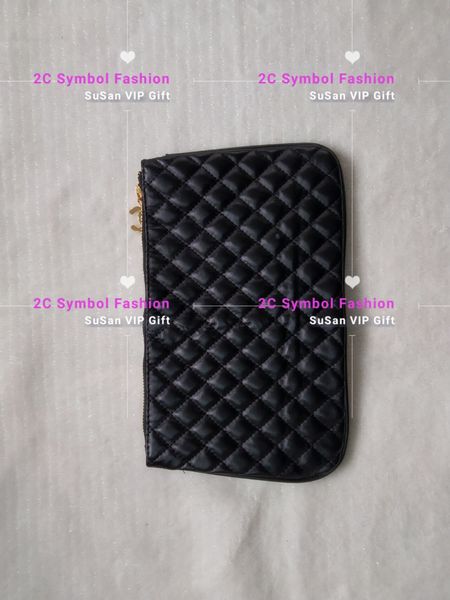 

Vip counter gift quilted c pouch logo hardware zipper torage bag makeup organizer cla ic pattern handbag