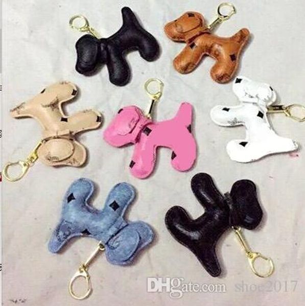 

2017 new charms keychain fashion backpack chain pendant creative pu animal dog backpack gift, Black