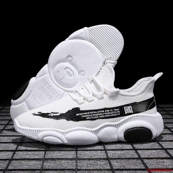 

fashion mens runnig shoes black white blush bear bottom breathable mens trainers platform sports sneakers size 39-44 made in chn