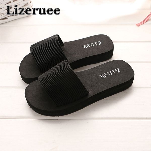 

summer woman shoes platform bath slippers wedge beach flip flops high heel slippers for women brand black eva ladies shoes q62