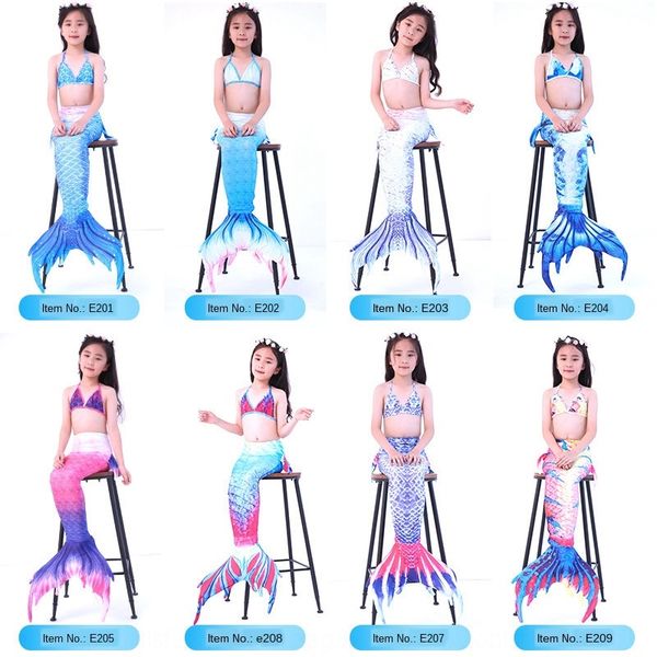 

girl beach split bikini children bikini swim swimsuit mermaid swimwear girl princess mermaid tail swimming suit, White;black