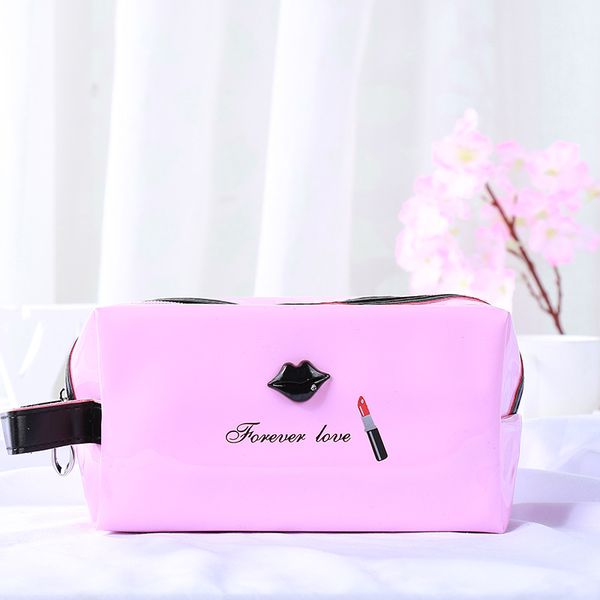 

cute three-dimensional lip portable cosmetic bag women leather waterproof portable large capacity travel storage make up bag
