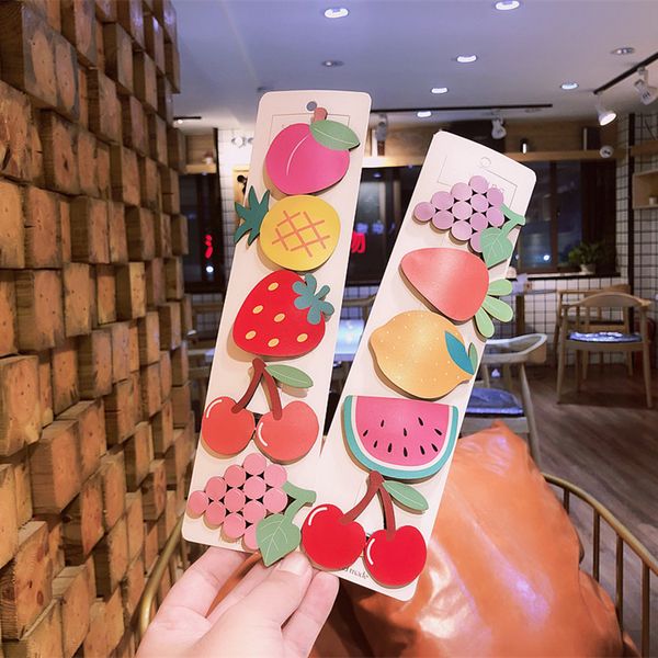 

boutique 20pcs fashion leather fruits snap clips cherry pineapple peach carrot barrettes hairpins hair clips princess headwear, Slivery;white