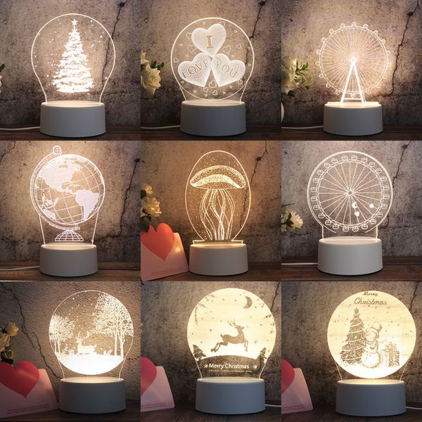 

30 style 3d night light new and strange led small table lamp christmas birthday gift night light party decoration xd23156