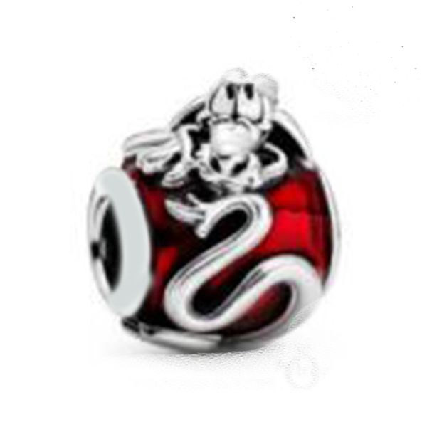 

diseny parks postcard dangle charm 100% real 925 sterling silver diseny mulan mushu charm fit original bracelet diy jewelry