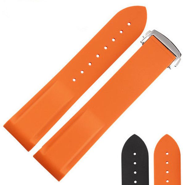 

мужчины женщины ремешки серебряный черный оранжевый водонепроницаемый дайвинг силиконовая резина ремешок для часов ремни спорт серебряная пр, Black;brown