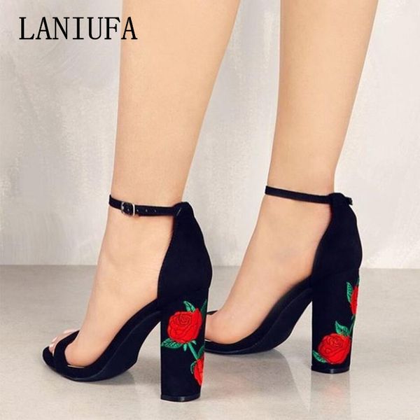 

plus size 34-43 women high heels shoes women platform peep toe strap pumps wedding party dress shoes woman zapatos mujer #004, Black