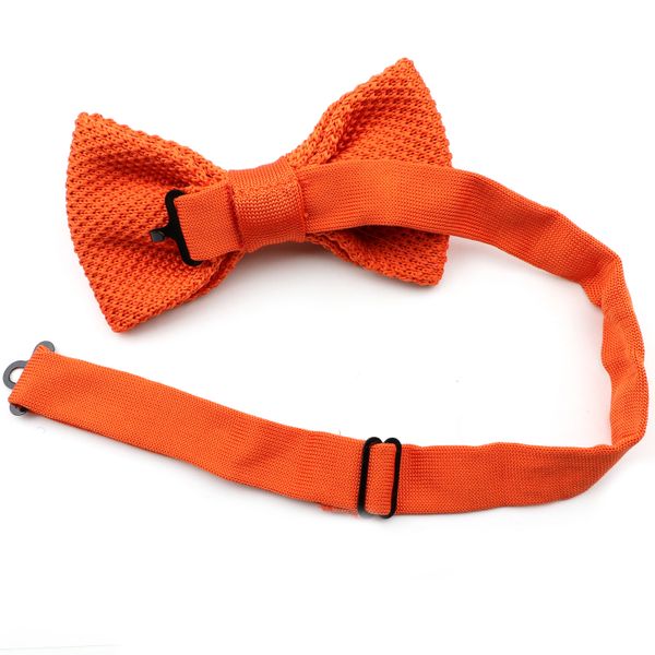 

fashion single deck men women solid color bowknot lovely knit bowtie adjustable neckwear designer knitting butterfly bow tie, Black;blue