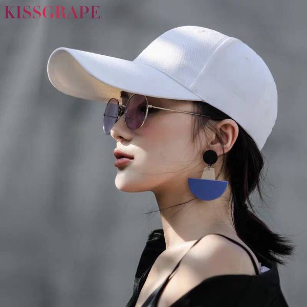 

11cm lengthened visor hats baseball caps 2019 autumn women's cotton bone snapback hats stylish person sun men white caps, Blue;gray