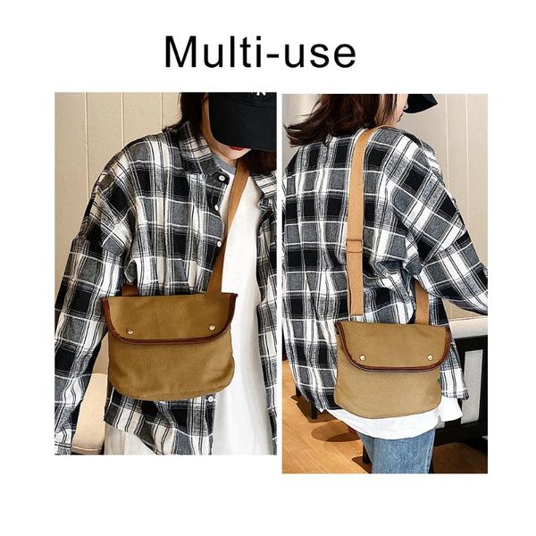 

casual women canvas handbags korean style mini student bag simple style small crossbody bags ladies solid color protable bags