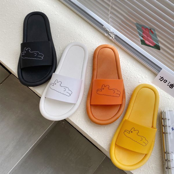 

house slippers platform low female shoes slides 2020 flat summer massage soft basic rubber pu casual leisure home slippers, Black
