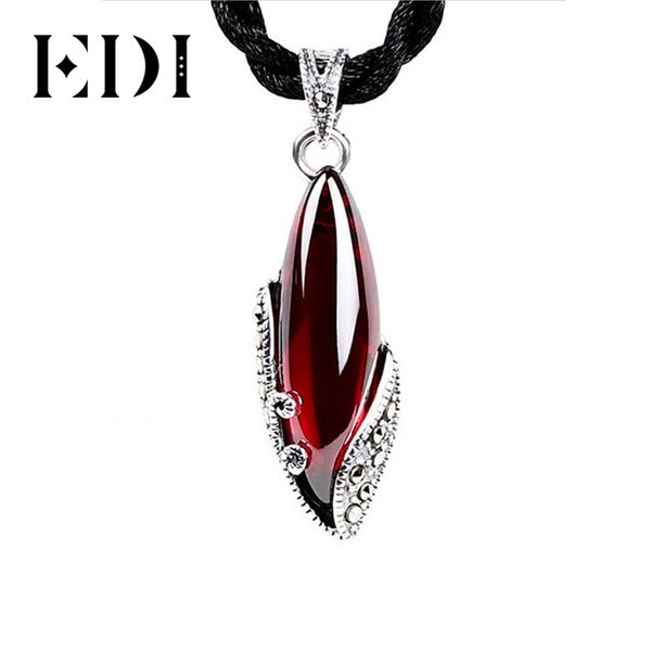 

edi unique 925 sterling silver garnet pendants natural chalcedony sterling-silver-jewelry necklaces for women gifts