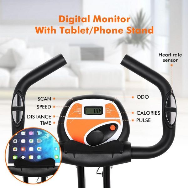 

folding 10 levels magnetic resistance upright exercise bike fitness equipment