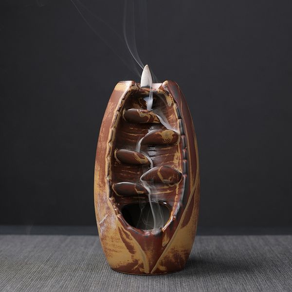 

top! -керамического водопад backflow курильница censer holder медитация crafts храм главной комната украшение подарки zen украшение эфирное